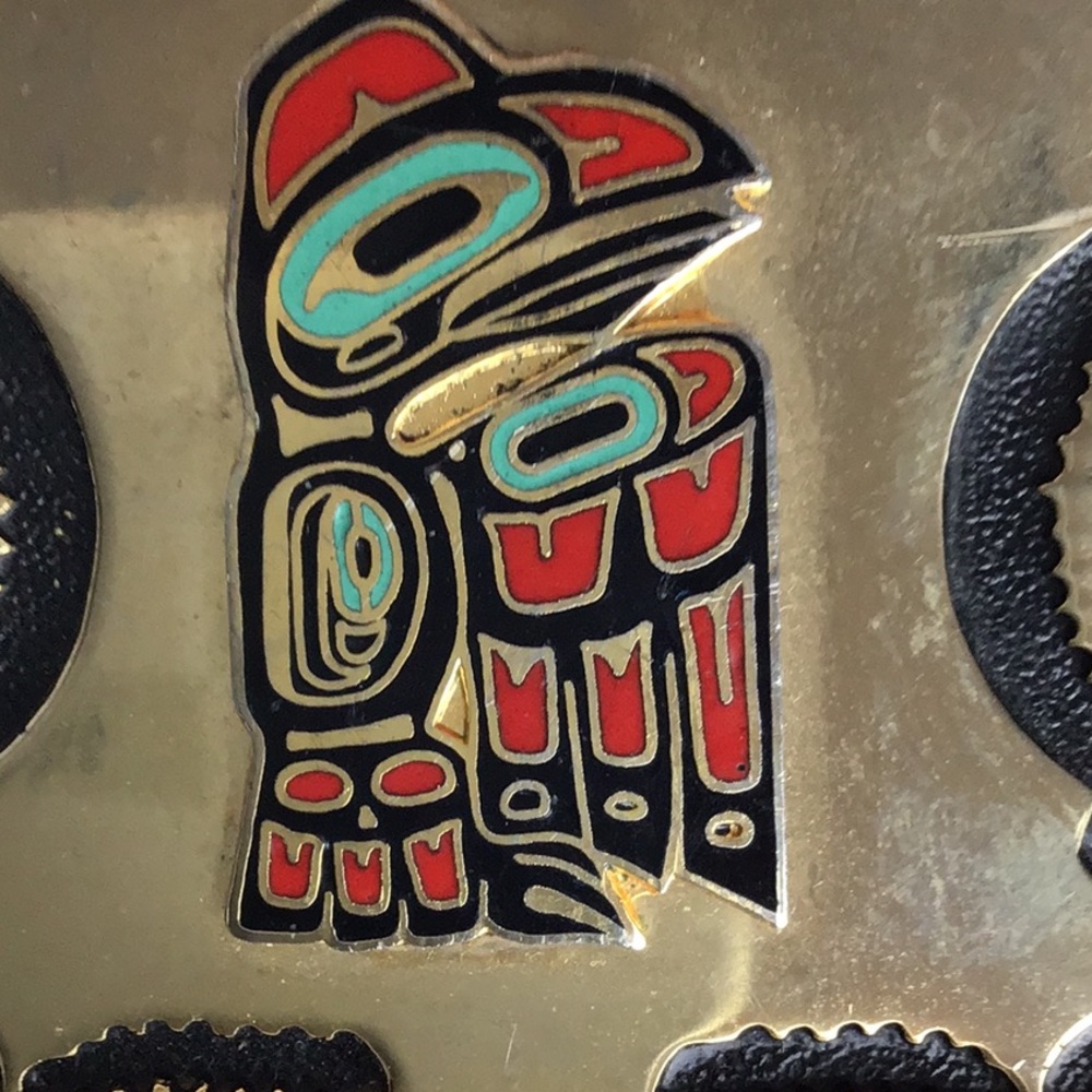 Abstract Native Design hook back Metal Buckle - Picture 5 of 5